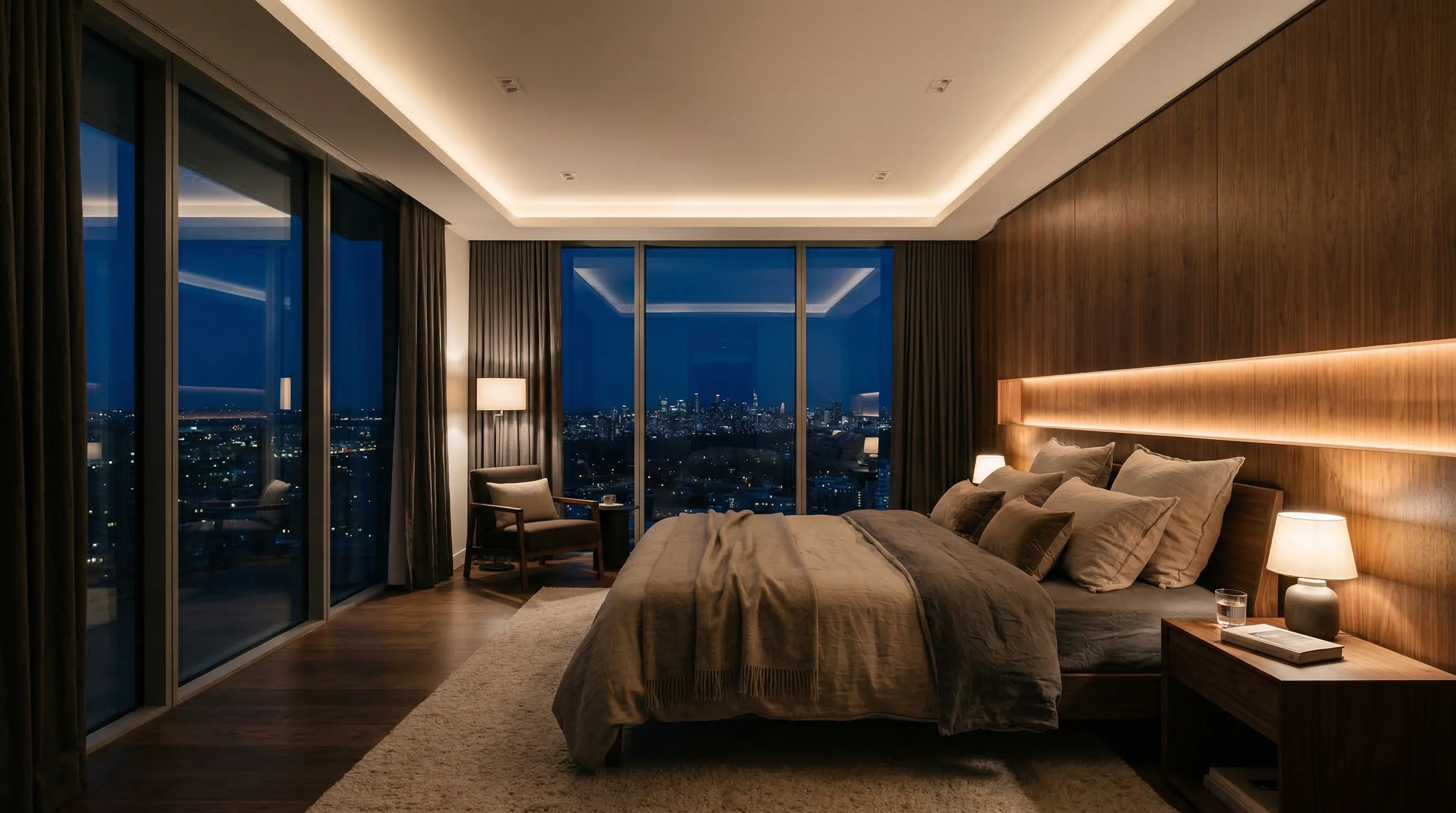 Chambre luxueuse avec climatisation gainable invisible