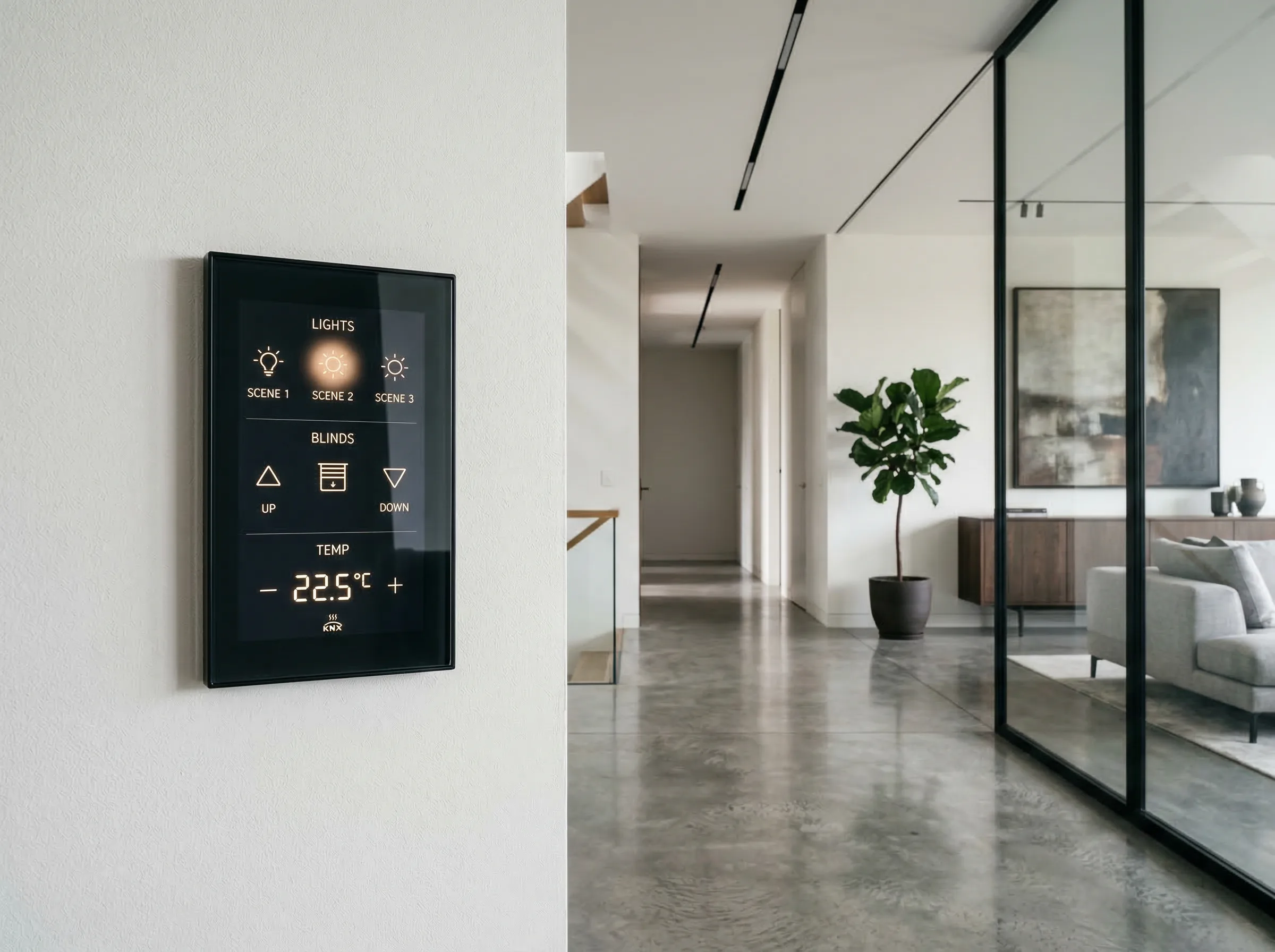 Panneau de contrôle tactile KNX pour l'interface utilisateur de la domotique