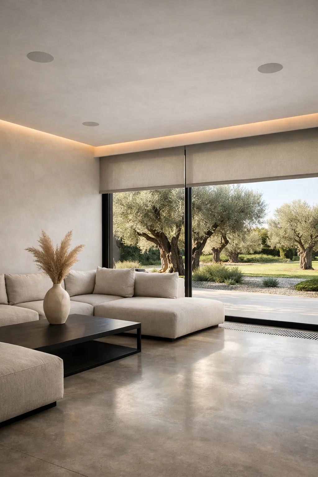 Intérieur contemporain zen — domotique invisible