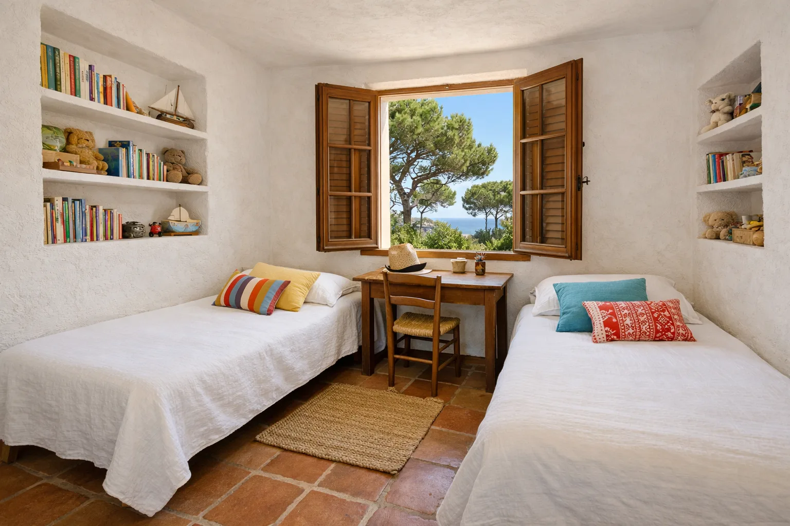 Chambre d'enfant sur la Côte d'Azur — stores automatiques, éclairage circadien et ambiance personnalisée