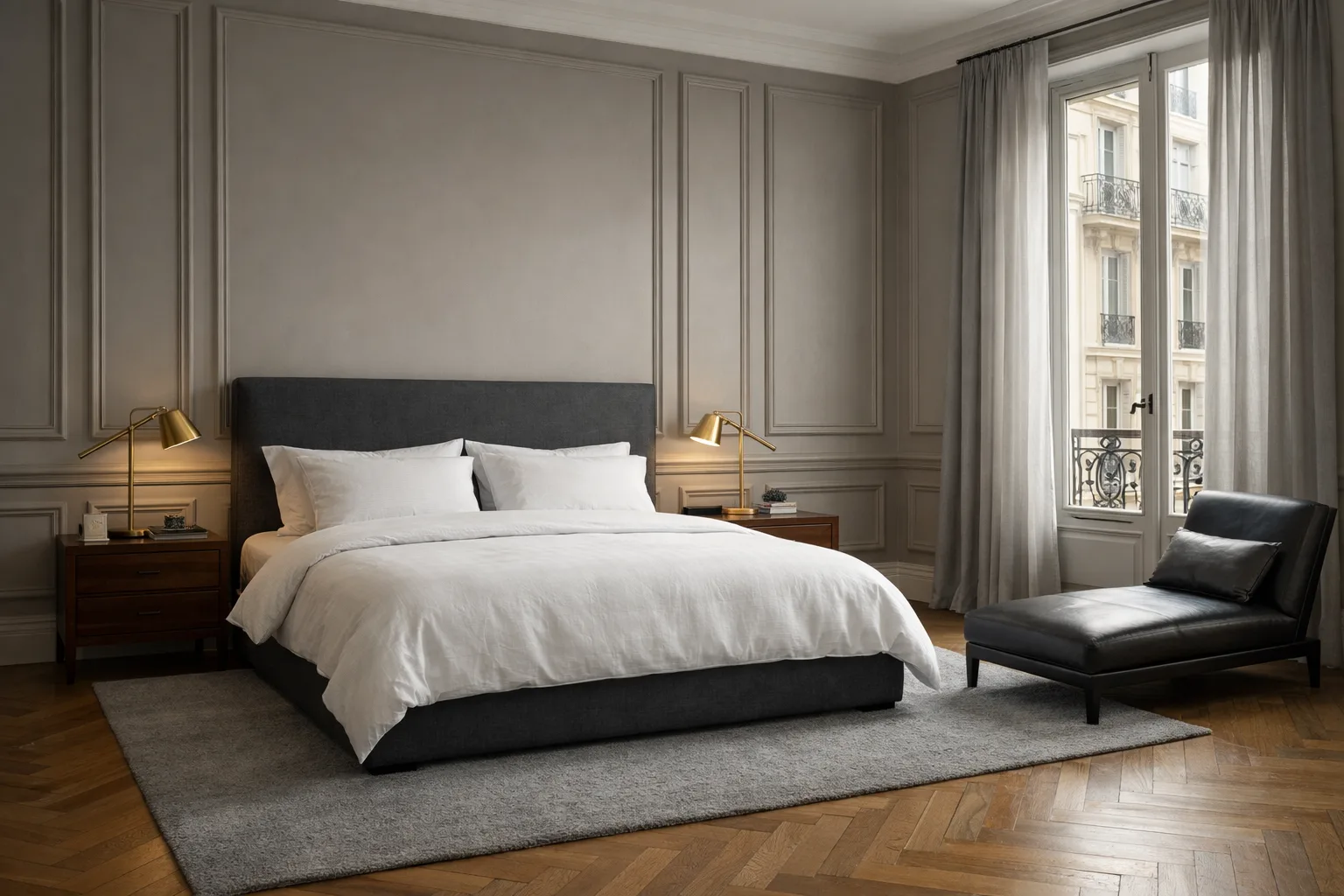 Chambre avec intégration technique invisible