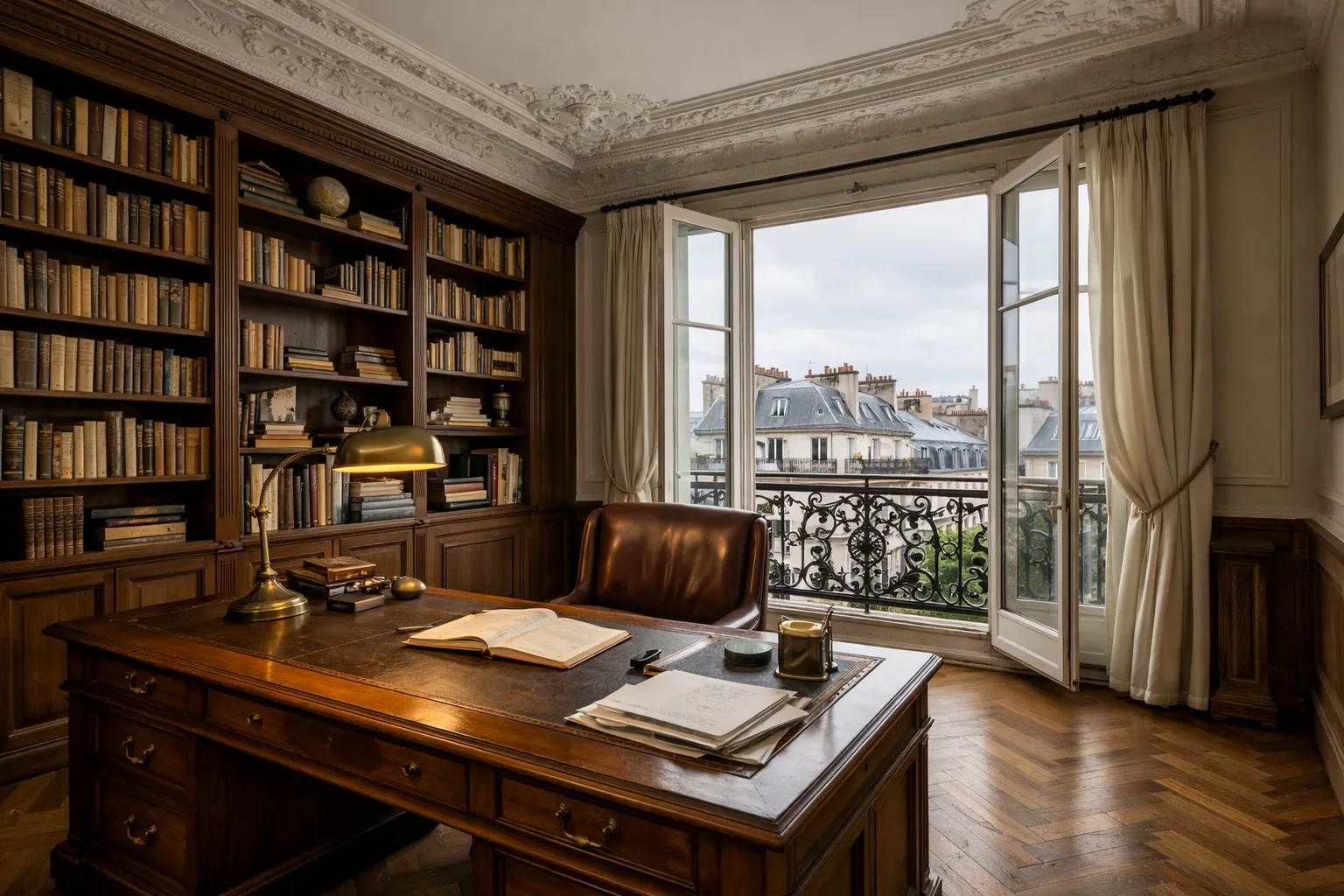 Bureau connecté à Paris — éclairage de travail automatique, stores intelligents et climatisation zonée