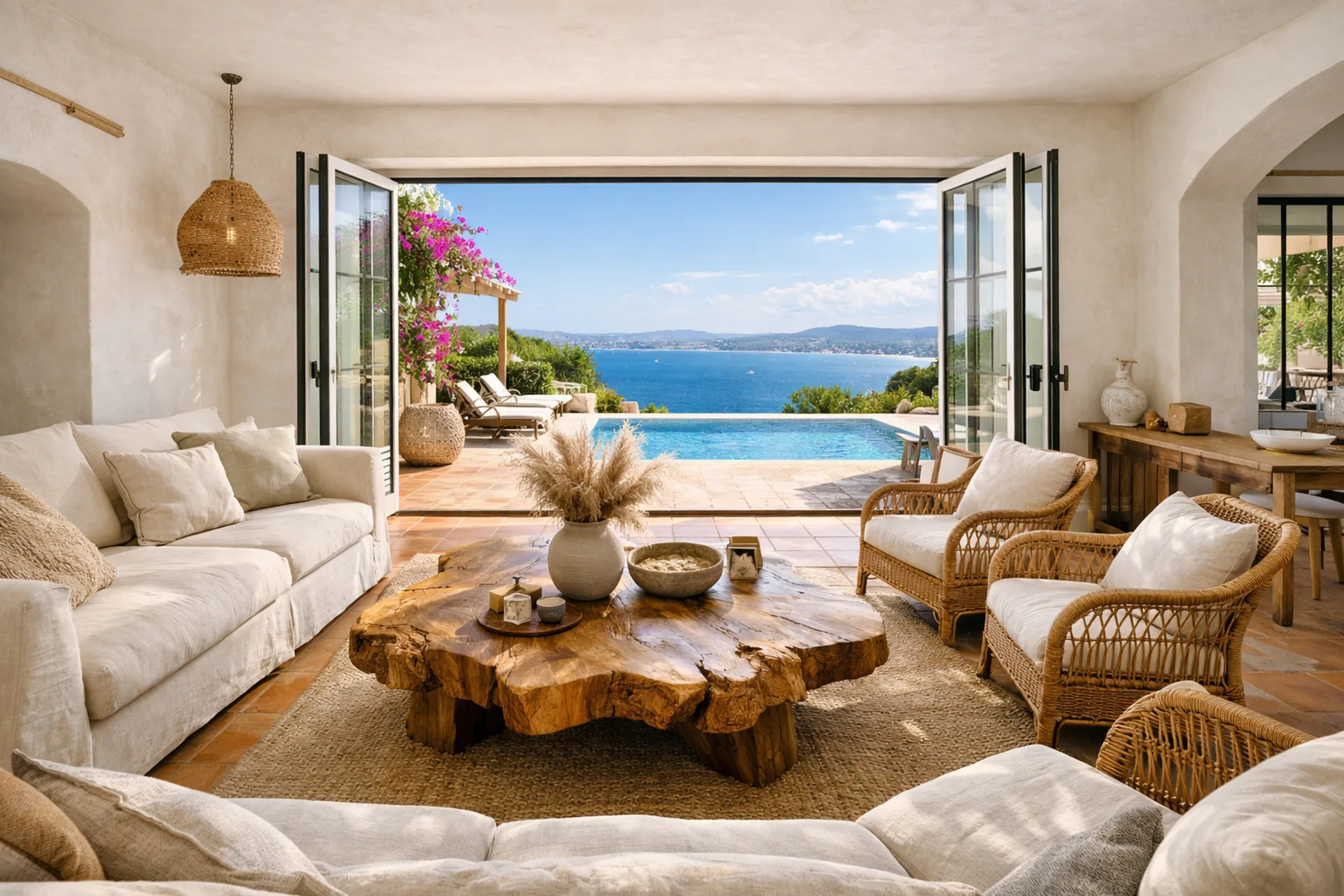 Villa front de mer à Saint-Tropez — style méditerranéen avec piscine
